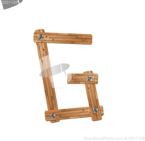 Image of wooden alphabet - letter G? on white background