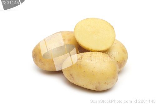 Image of potato isolated on white background close up