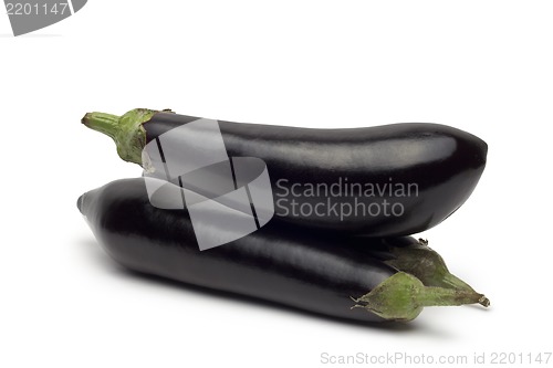 Image of eggplant or aubergine vegetable on white background