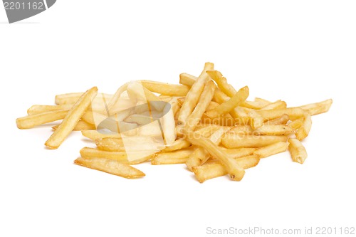 Image of Fried potato chips isolated on white background