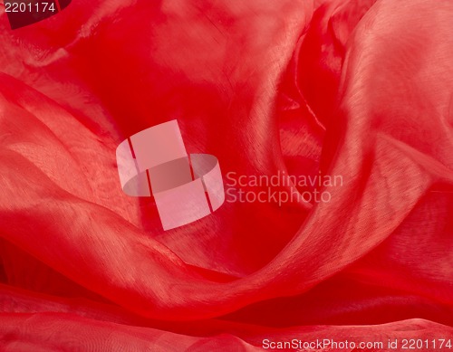 Image of shiny red satin fabric background