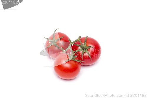 Image of Three tomato vegetables isolated on white background cutout