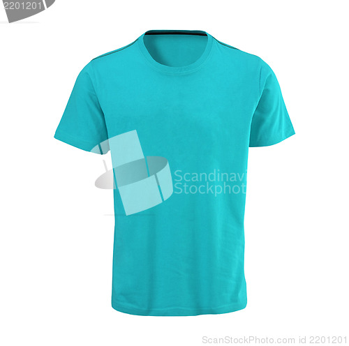 Image of Blue T-shirt isolated on white background