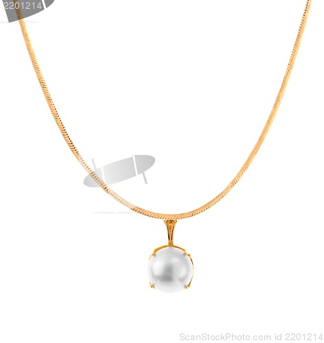 Image of gold chain with pearl