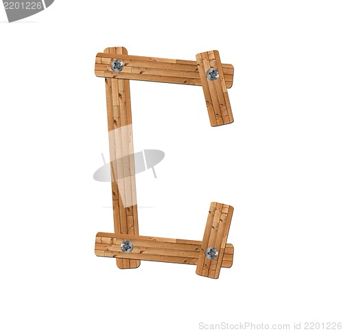 Image of wooden alphabet - letter C on white background