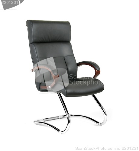 Image of The office chair from black leather