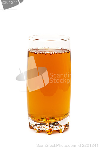 Image of Apple juice in glass isolated on white background