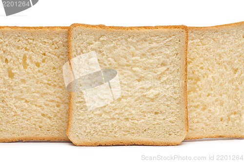 Image of sliced bread on white background