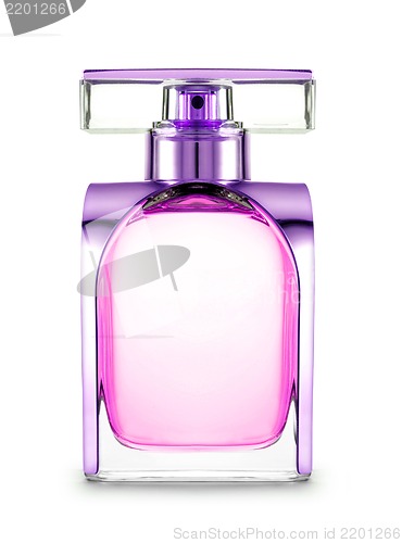 Image of women's perfume in beautiful bottle isolated