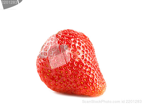 Image of Fresh strawberries were placed on a white background