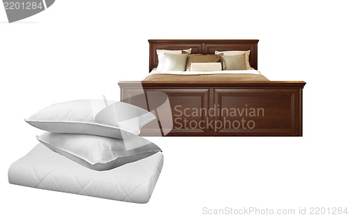 Image of White pillows and bed