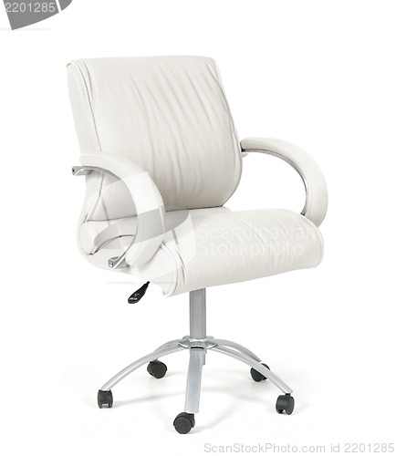 Image of The office chair from white leather