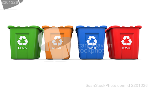 Image of Four recycling bins