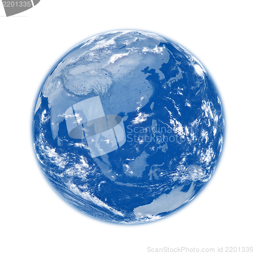 Image of Southeast Asia on blue Earth