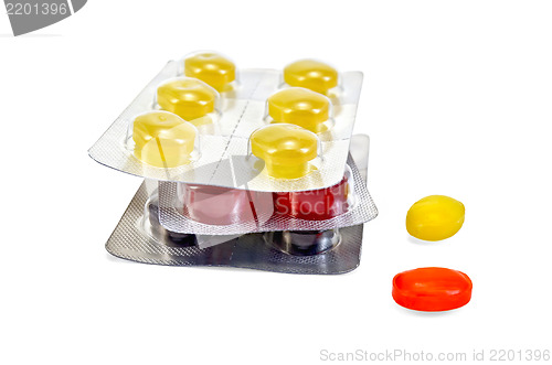 Image of Lozenges cough multicolored pile