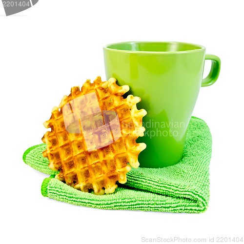 Image of Waffles circle with a green mug