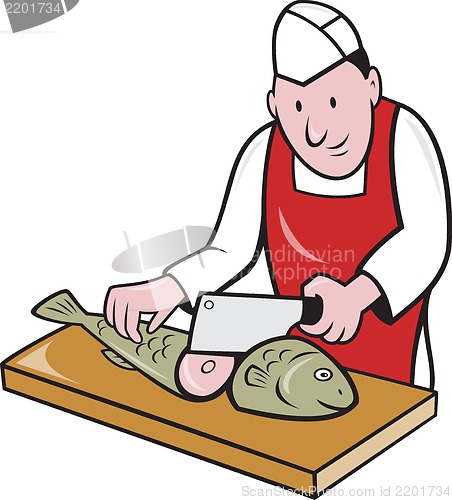 Image of Sushi Chef Butcher Fishmonger Cartoon