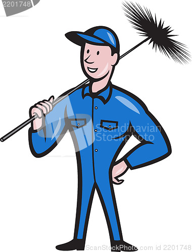 Image of Chimney Sweeper Cleaner Worker Cartoon