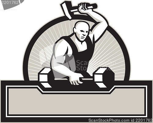 Image of Blacksmith With Hammer Striking Barbell