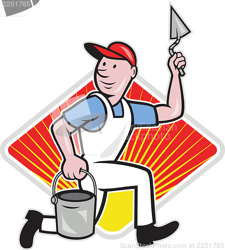 Image of Plaster Masonry Worker Cartoon