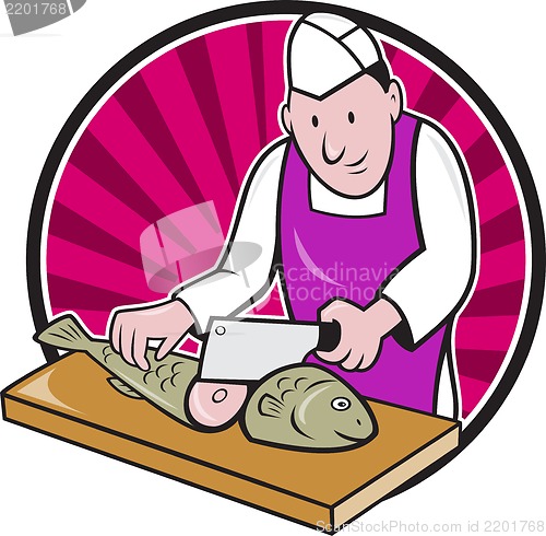 Image of Sushi Chef Butcher Fishmonger Cartoon