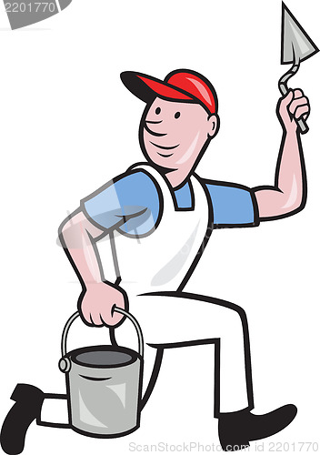 Image of Plaster Masonry Worker Cartoon