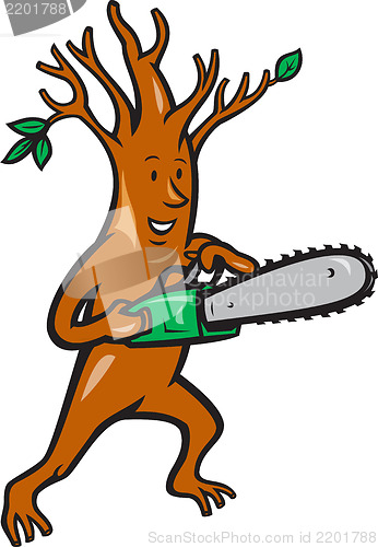 Image of Tree Man Arborist With Chainsaw