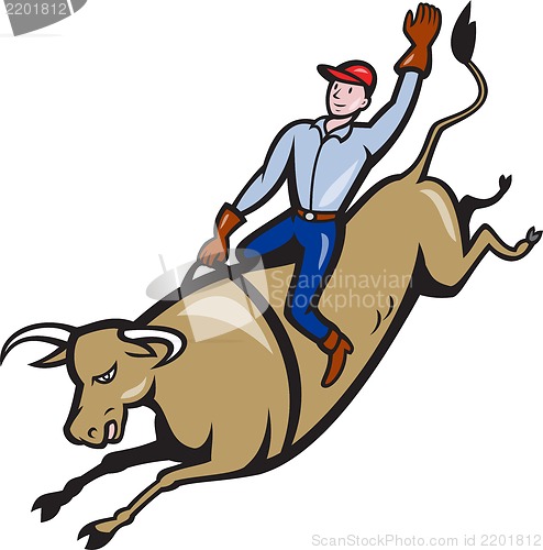 Image of Rodeo Cowboy Bull Riding Retro