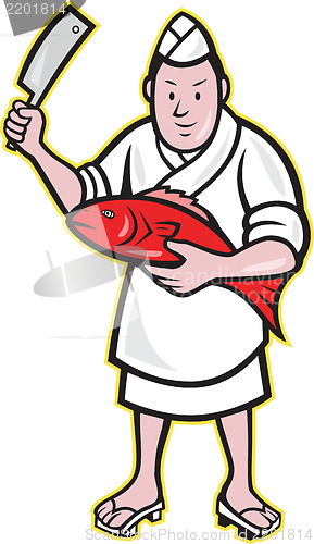 Image of Japanese Fishmonger Butcher Chef Cook 