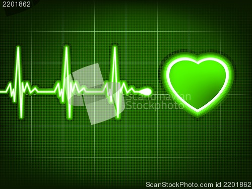 Image of Green heart beat. Ekg graph. EPS 8