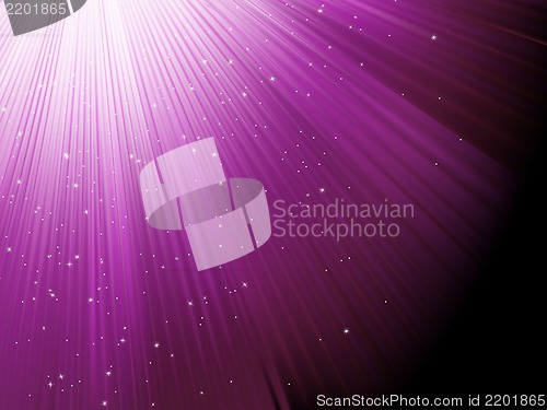 Image of Snow and stars falling on purple rays. EPS 8