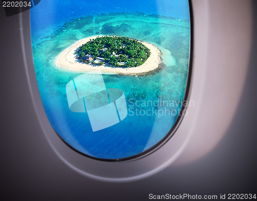 Image of sea view from plane window