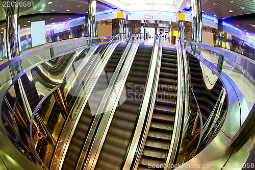 Image of moving escalators