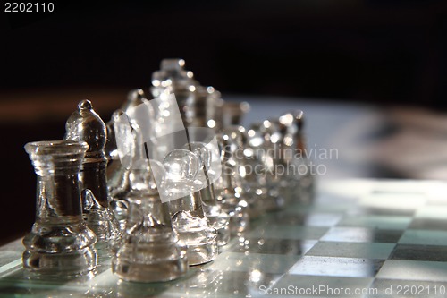 Image of glass chess set