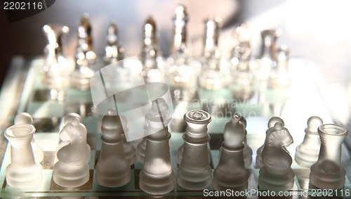 Image of glass chess set