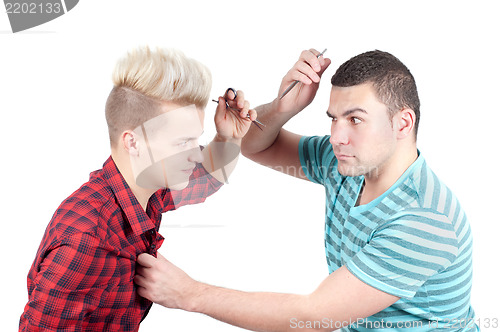 Image of Two man screaming on each other