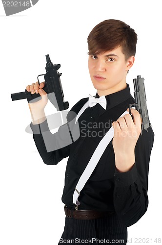 Image of Young gangster with a gun