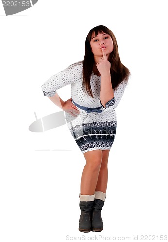 Image of Young playful woman