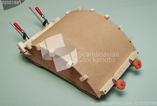 Image of Gluing the workpiece of hardboard