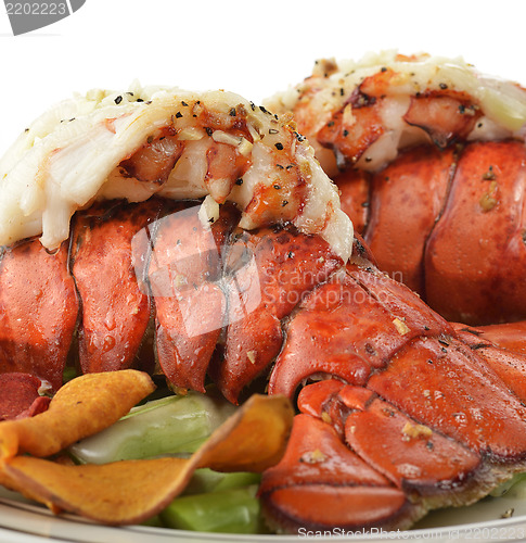 Image of Grilled Lobster Tail  With Asparagus 