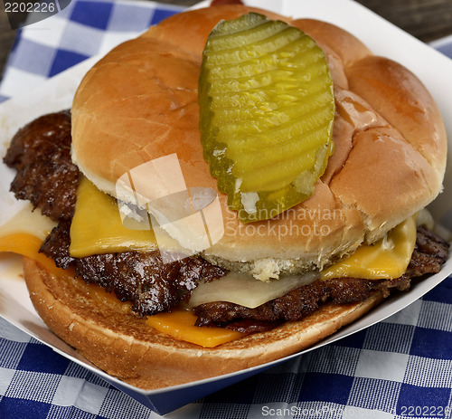 Image of  Bacon Cheeseburger ,Close Up