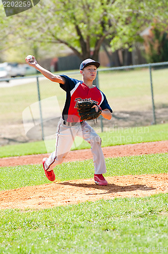 Image of Teen baseball pitcher
