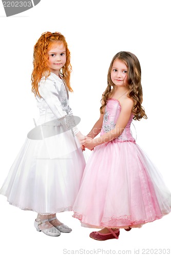 Image of Little girls in nice dresses