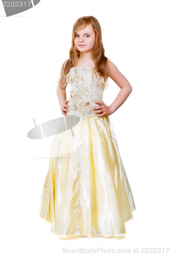 Image of Little girl in golden dress