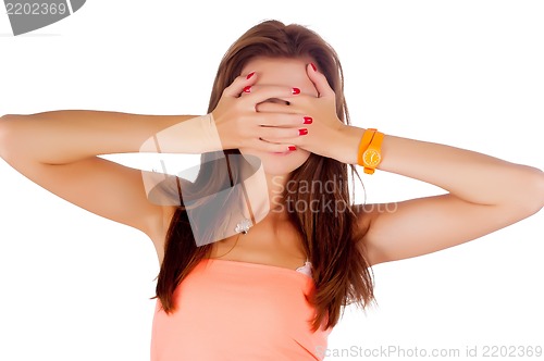 Image of Woman covering eyes