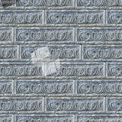 Image of Seamless Texture of Gray Decorative Bricks Wall.