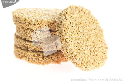 Image of Amaranth cakes on a white background 