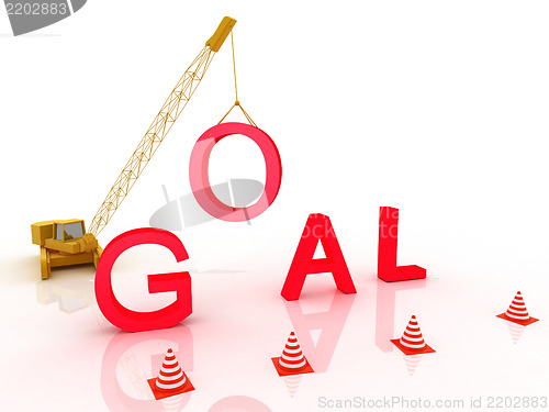 Image of red goal word,3d render 