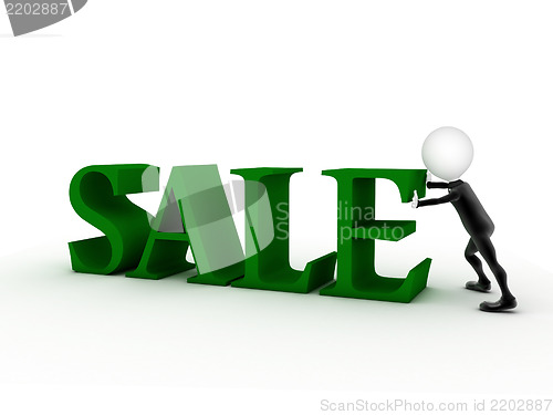 Image of big green 3d letters forming the word SALE - 3d rendering illust