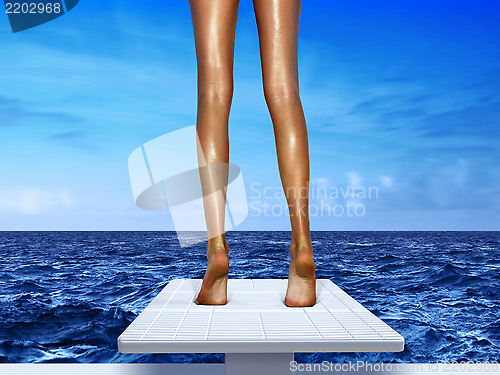 Image of legs on springboard